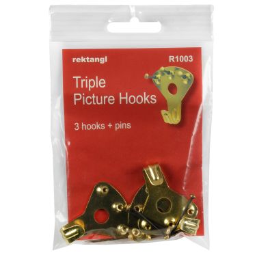 Triple Picture Rail Hooks