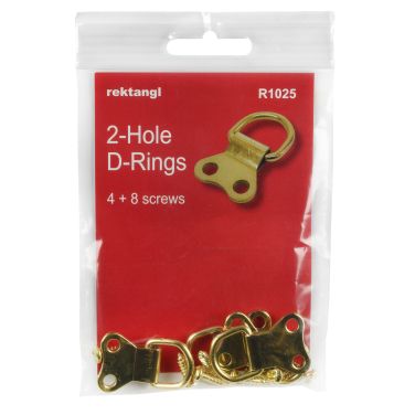 D-Rings - 2 Hole + Screws Picture Frame Hanger